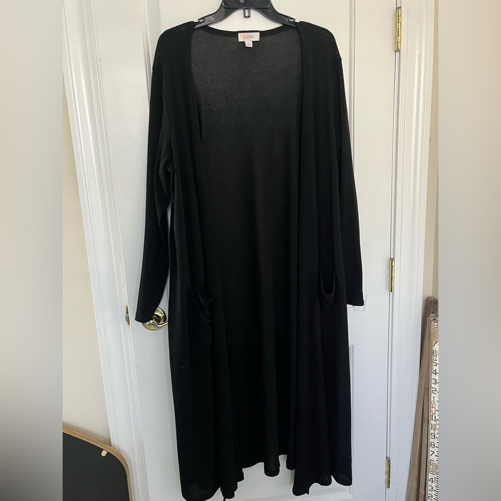 LuLaRoe Classic long duster Black Cardigan with front pockets
